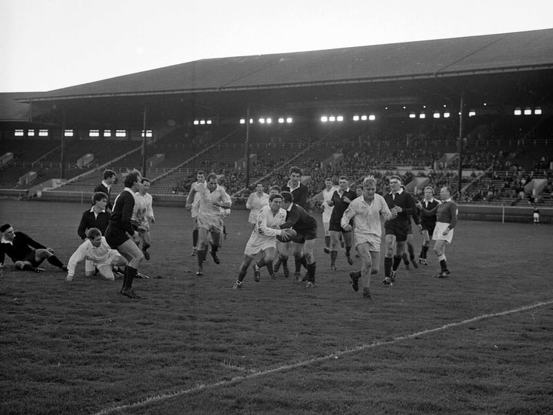A Scottish International rugby trial match at Murrayfield in November 1967.
