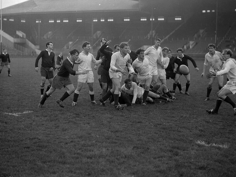 The Blues v Whites rugby match at Murrayfield in December 1959.
