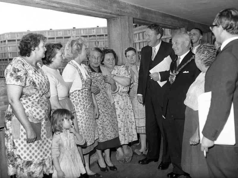 The Rt Hon Hugh Gaitskell MP opens Sheffield's Park Hill Flats in 1961