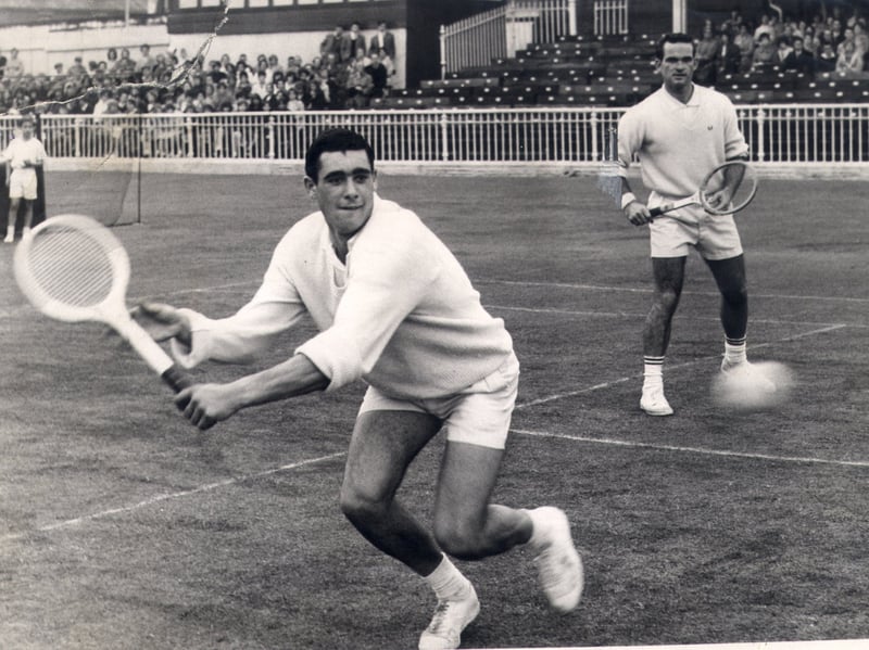 Roger Taylor playing an exhibition match at Bramall Lane, Sheffield, in 1961