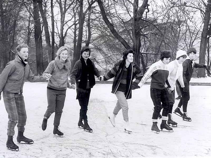 Skating at Whiteley Woods in December 1961
