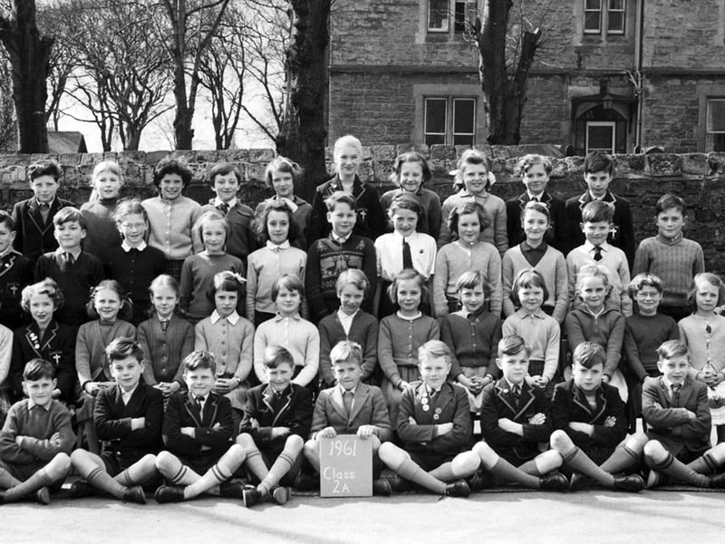 Pupils and staff at St Mary's Junior School, Sheffield, in 1961