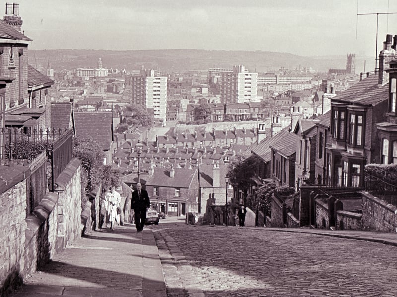Sheffield's streepest street, Blake Street, in Upperthorpe, pictured in June 1961
