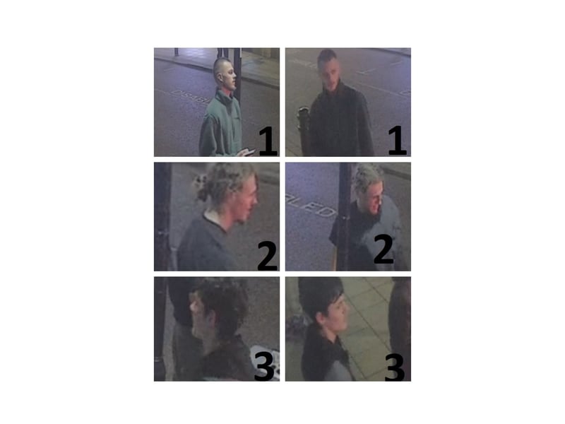Police are appealing for your help to identify three men we would like to speak to in connection to an assault in Sheffield city centre.
A force spokesperson said on January 26, 2026: "On Sunday 14 December at 2am, it is reported that a man in his 20s was walking outside of Sheffield City Hall with his friends when he was approached by a group of unknown men.
"The group are alleged to have started talking to the friends before one man has punched one of the friends in his face, causing serious injury.
"The victim was taken to hospital and required surgery.
"Since the assault, officers have been conducting enquiries, gathering CCTV, and as part of their investigation are now asking for your help to identify three men they would like to speak to."
Do you recognise any of them? If you believe you can help, please get in touch quoting crime reference number 14/219556/25.