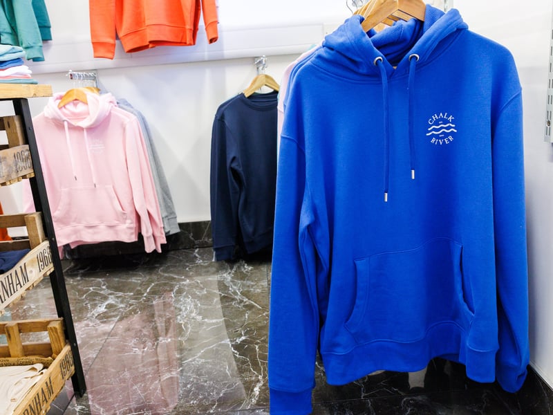 The store sells a range of t-shirts, hoodies, sweatshirts, hats and accessories.