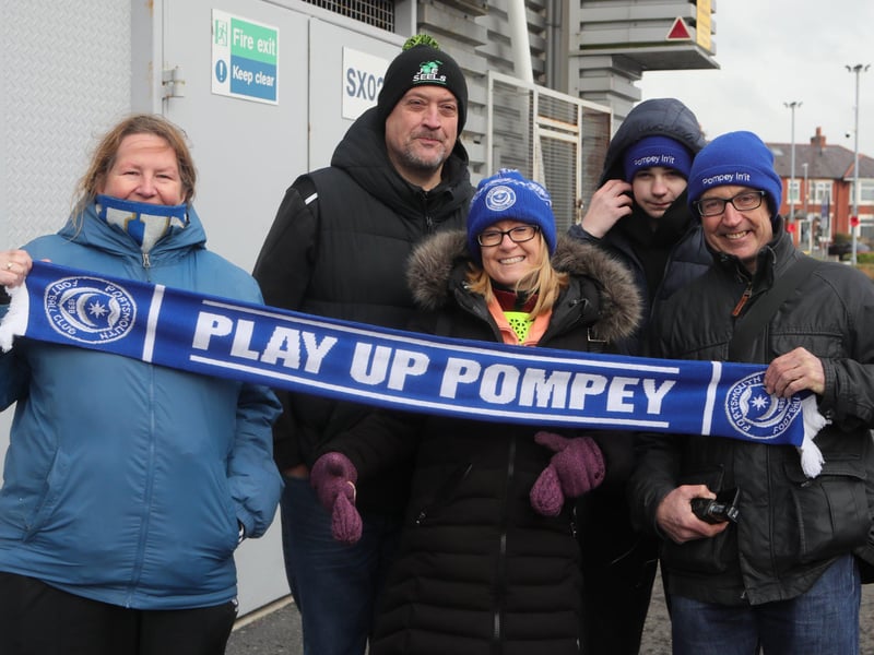 Wrapped up warm for Pompey's latest trip up north.