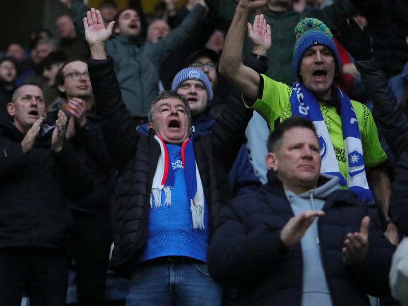 1,785 Pompey fans made the trip to PNE's Deepdale on Saturday.