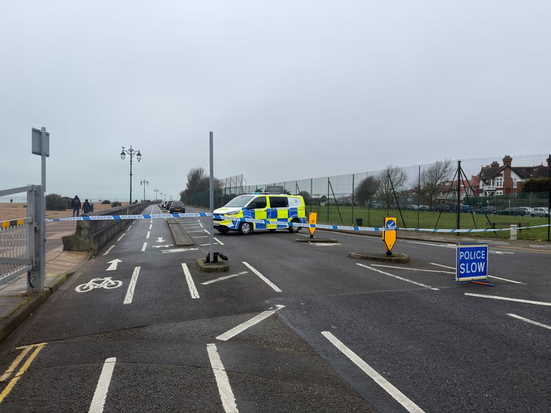 Police have cordoned off Eastney Esplanade  from the Tenth Hole to Canoe Lake. 