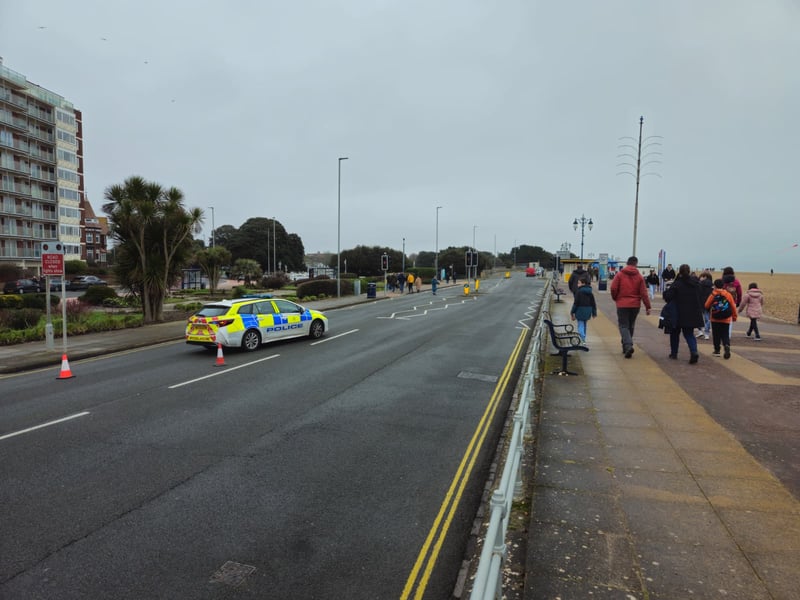 The promenade and Eastney Esplanade were closed off.