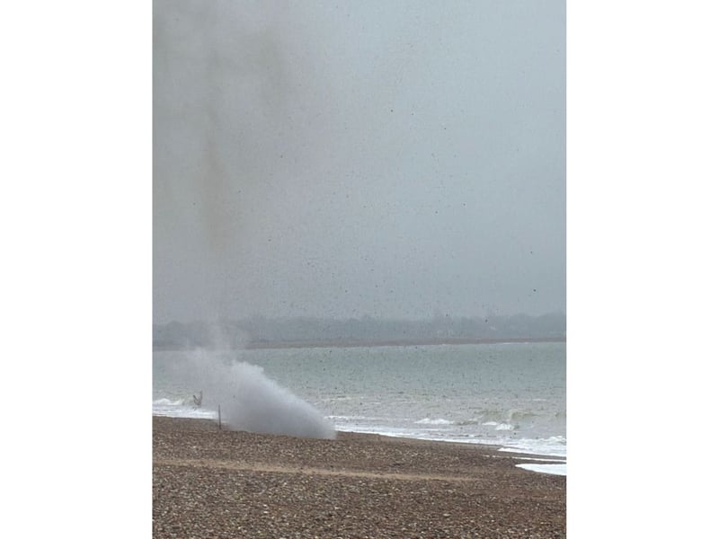 A controlled explosion has taken place after a suspected unexploded ordnance was found on Southsea beach on Sunday, February 8.
