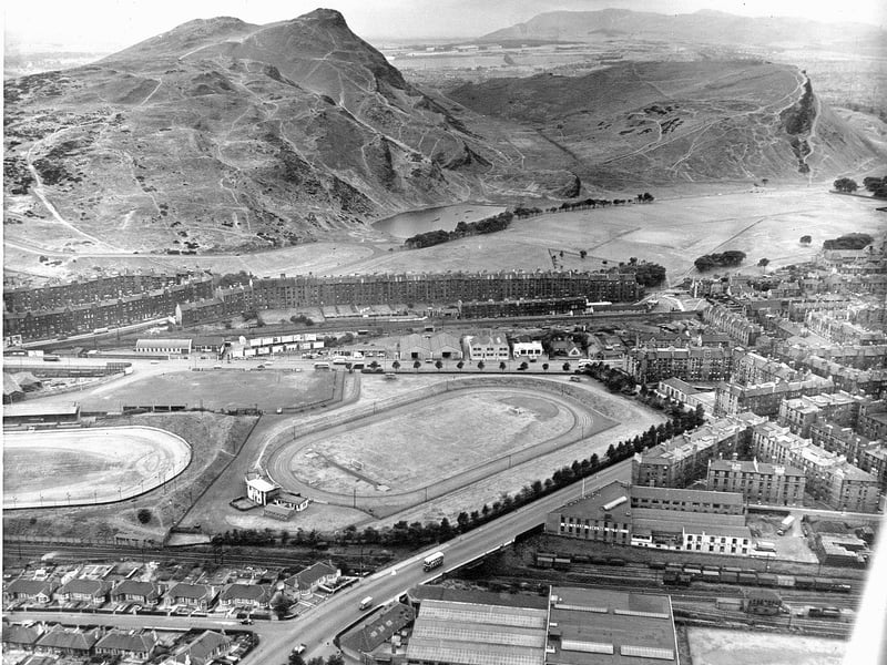 Incredible aerial photograph of the original Meadowbank Stadium, taken in May, 1960.
