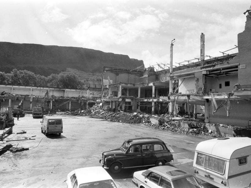 St Ann's, the old Robert Younger brewery on Croft-an-Righ Lane in Abbeyhill, which closed in 1961, is demolished to make way for a housing development in July, 1987.