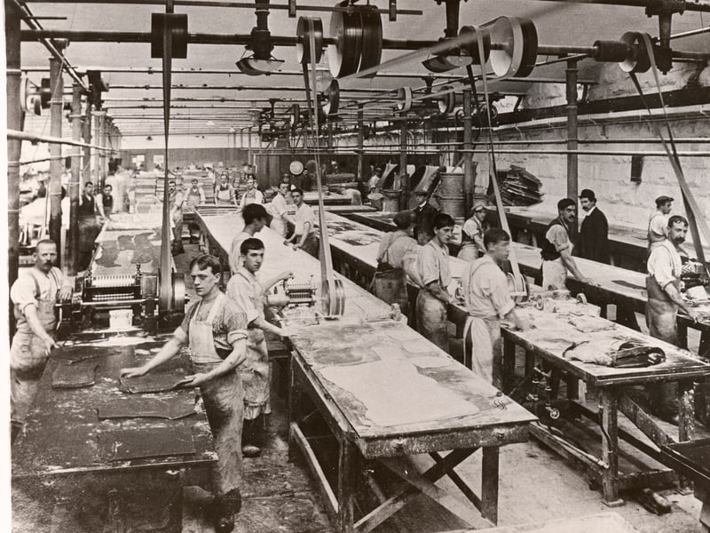Men breaking toffee at the Mackintosh Factory, Halifax, West Yorkshire, in 1912