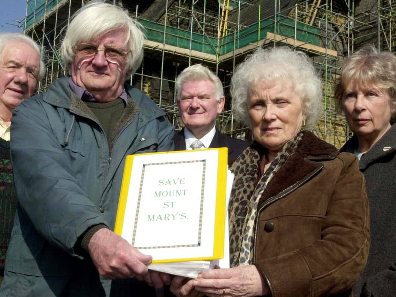 Development plans sparked a strong reaction from the local community who set up a residents committee in opposition and are holding a petition they were going to present to the leader of Leeds City Council. Pictured, from left, are Peter Jackson. Danny Kennally, Patrick Gavan, Bernadette Jackson and Helen Kennally.