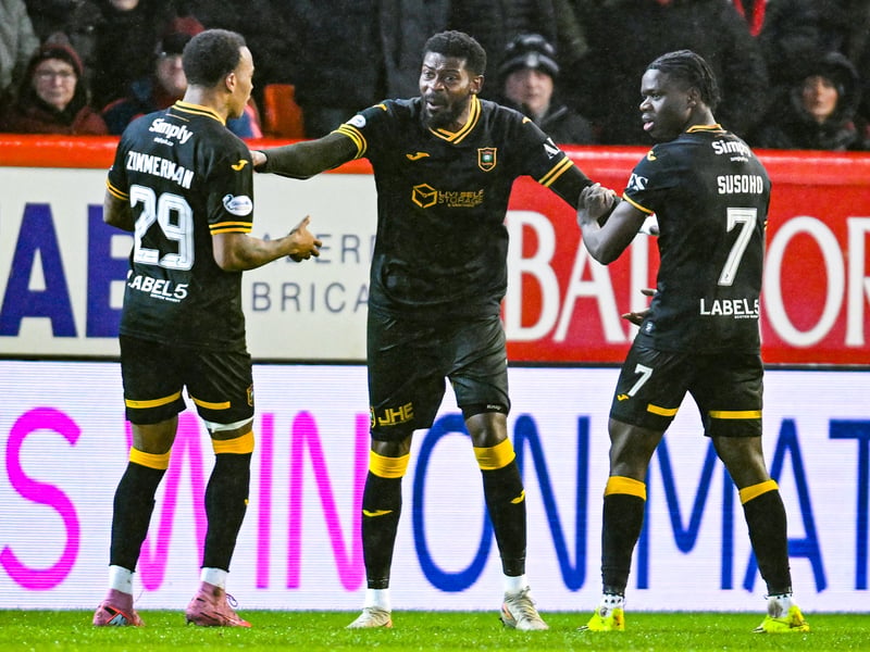 The Congolese is available again after serving a one-game suspension following his red card against Aberdeen.