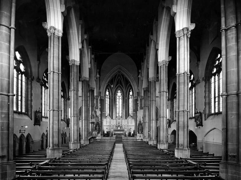 A view down the nave looking at the altar in November 1936.