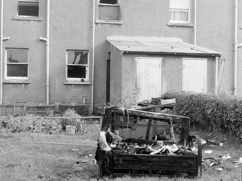 The aftermath of a fire at the Prestonpans house of Mr and Mrs Reid in July 1965.