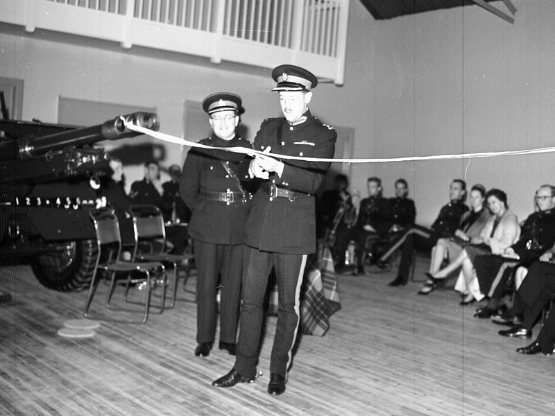 The new Territorial Army Centre at Prestonpans being opened in October 1963.