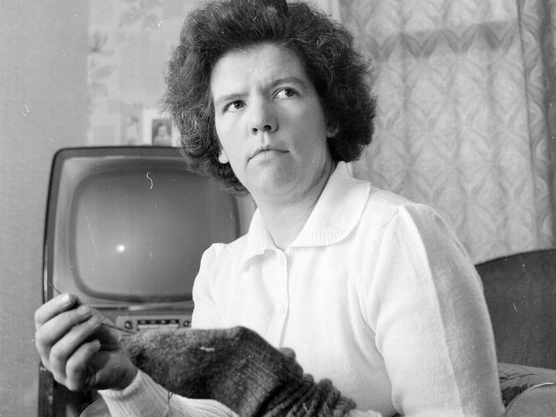 Prestonpans resident Mrs Main pictured in February 1963. Her husband was a railwaymen who took supplies to Riccarton when the roads where blocked by snow.