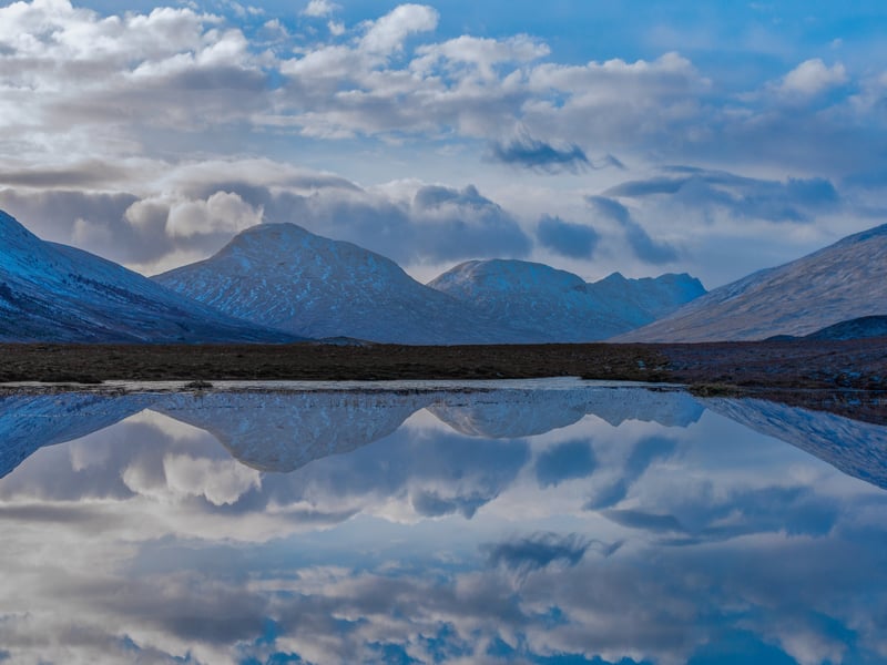 The loch reflects the beauty and elements of Fainmore, with the images shifting in the ever-changing weather patterns.