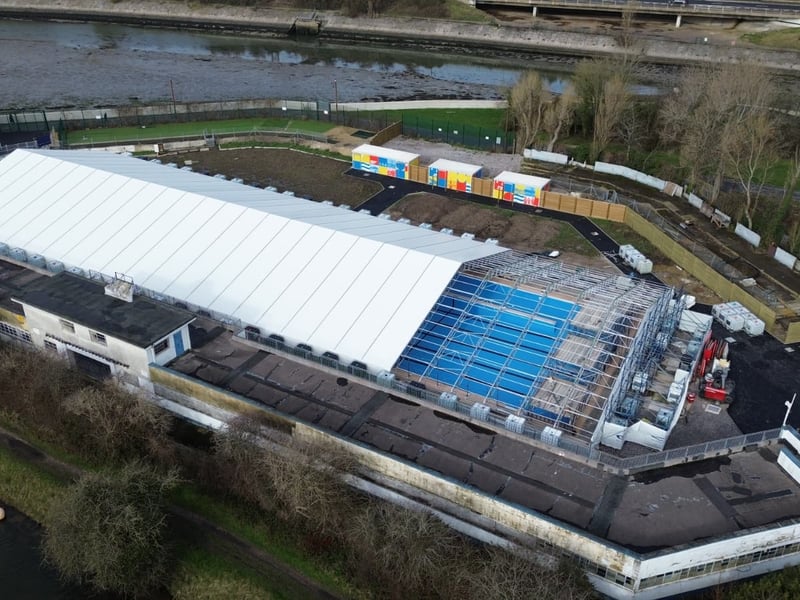 The protective tent at Hilsea Lido is starting to be dismantled in the coming weeks as the project nears completion. 

Picture: Habibur Rahman 