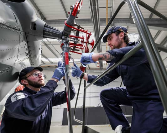 During National Apprenticeship Week, PLET Ben King and PLET Lavery is training as an Air Engineering Technician at HMS Sultan, developing hands-on engineering skills in the workshop.