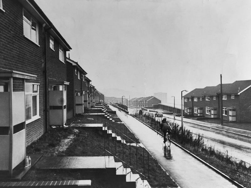 Part of a new housing development pictured in December 1969.