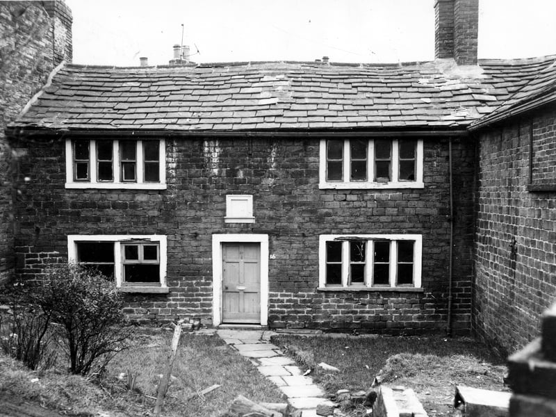 A view of number 56 Bawn Lane located on the top of Farnley Hill. Included in slum clearance area for the Cross Lane area. Pictured in March 1965.