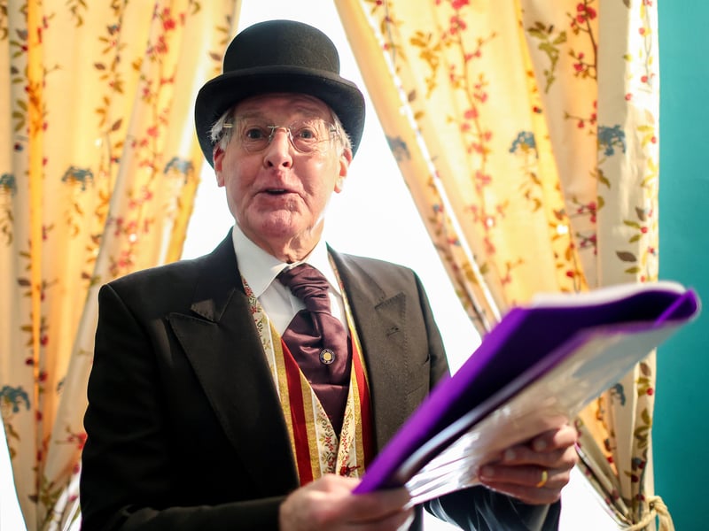 Actor John McLaverty reads from A Christmas Carol. at the Wreath laying for author Charles Dickens at his birthplace in Mile End Terrace, Portsmouth, on the 214th anniversary of his birth
Picture: Chris Moorhouse (070226-06)