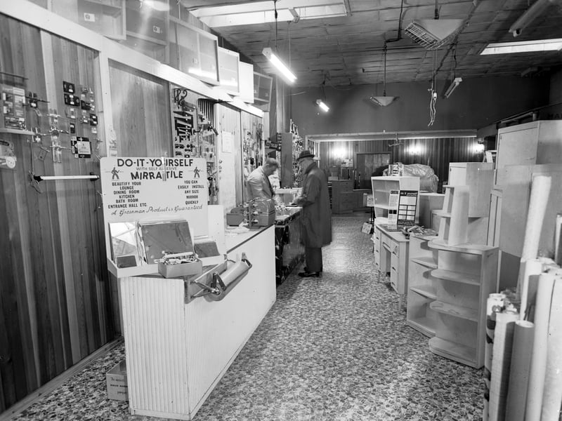 The showroom at Lawson's the DIY shop, Edinburgh, in July 1966