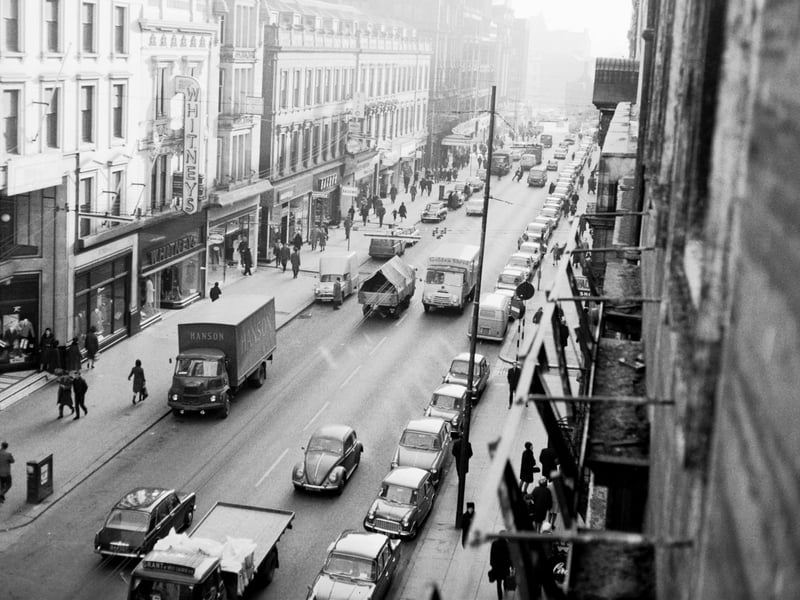 Shops on Buchanan Street, Glasgow, in April 1966