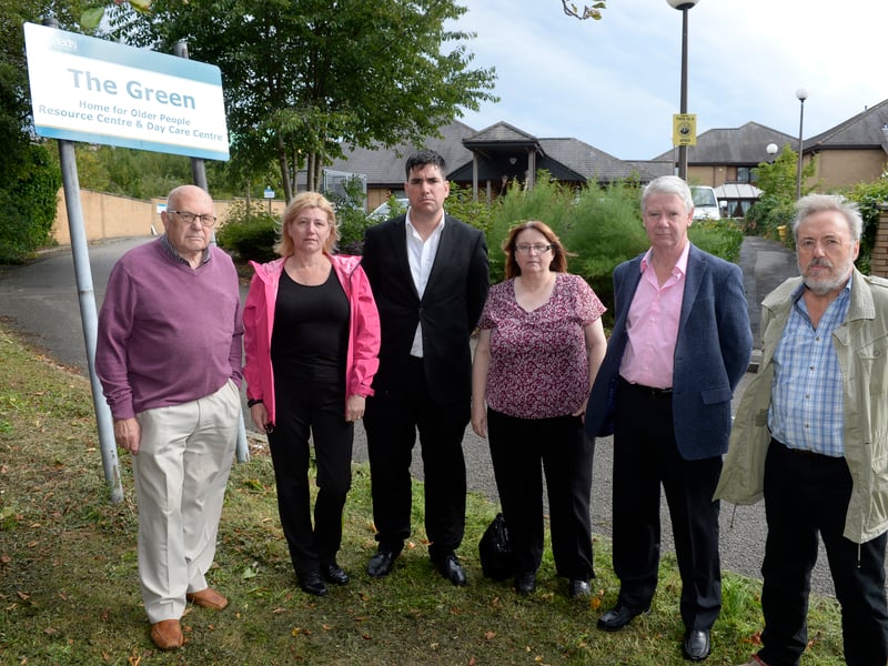 September 2016 and campaigners were fighting against the proposed closure of The Green care home. Pictu.red, from left, are Bill Askin, Lindsey Cannon Richard Burgon MP, Coun Catherine Dobson, Tony Cannon and David Jenkins