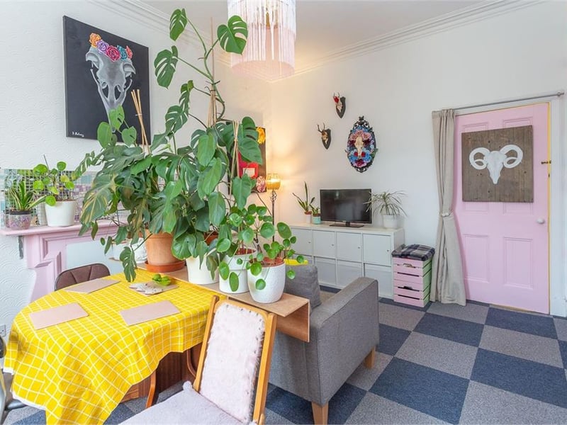 The dining room is the perfect place to relax after a long day. 