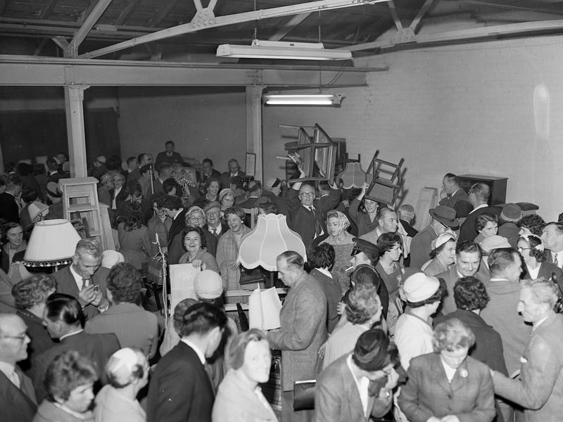 The annual sale of prisoners' work at Saughton Prison on October 1959.