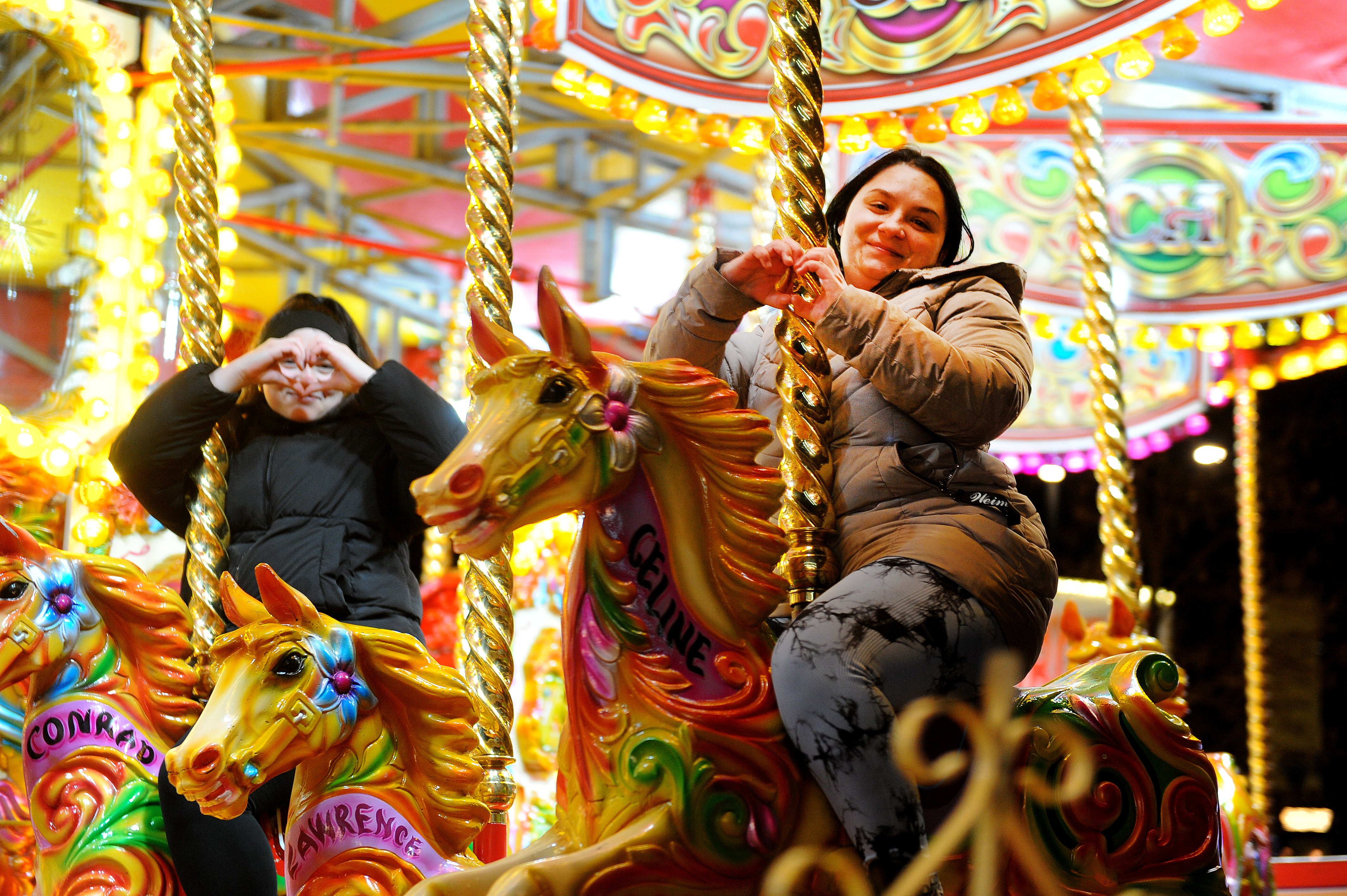 Fun on the carousel with the return of Leeds Valentine's Day Fair. 