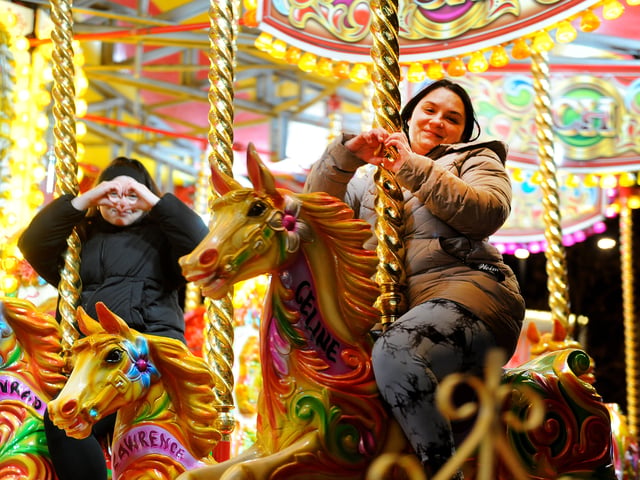 Fun on the carousel with the return of Leeds Valentine's Day Fair. 