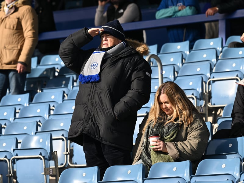  Portsmouth fans on Fratton return against Sheffield United