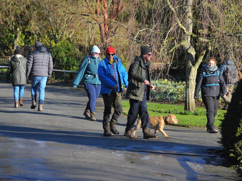 Plenty of walkers out in Golden Acre Park.
