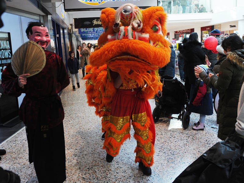 A Lion dance to celebrate the year of the horse.