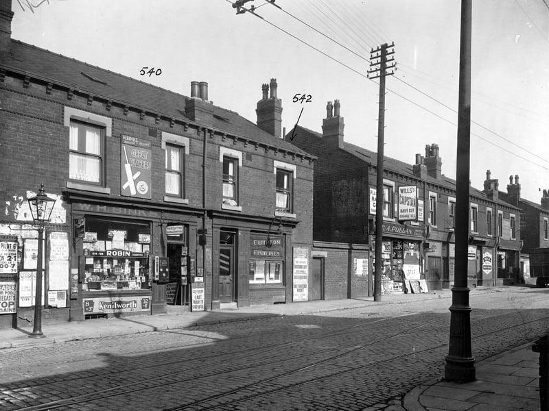 Shops along Compton Road pictured in September 1935.