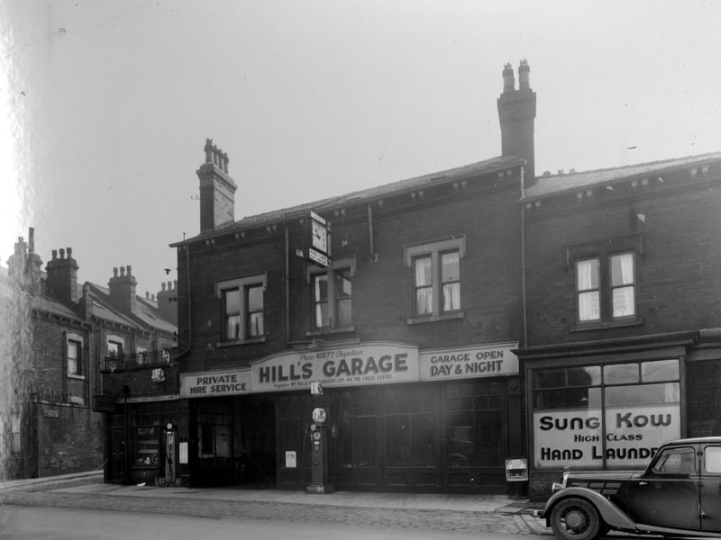 The newly-opened Ashton Garage and petrol station on Harehills Lane between Milan Road and Conway Road. Pictured in April 1937.