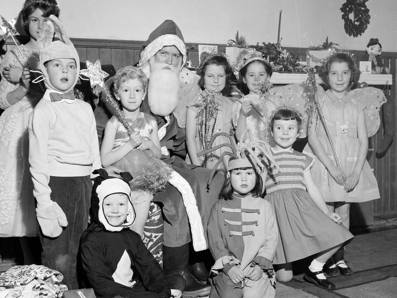 Santa at Davidson's Mains Church's Holly Morning in December 1962.