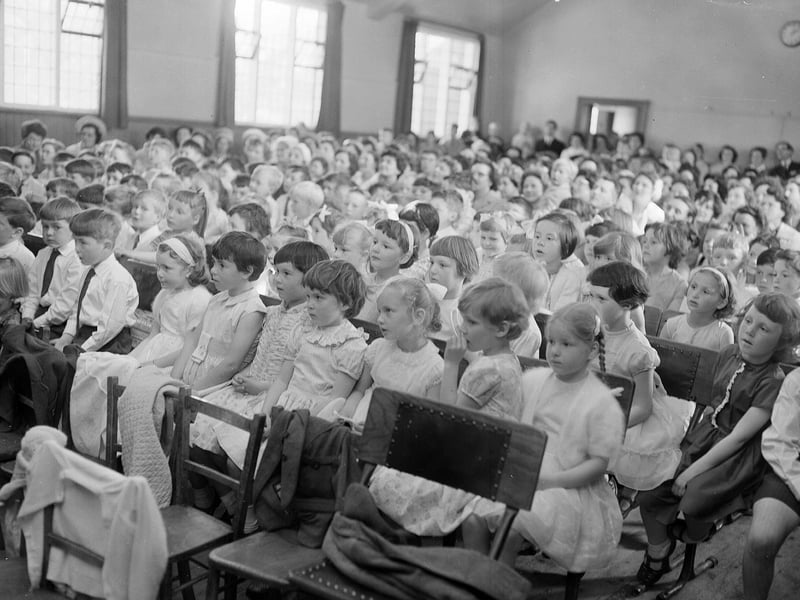 The audience at the annual Davidson's Mains school concert in June 1963.