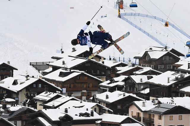 Britain's Kirsty Muir competes in the freestyle skiing women's freeski slopestyle final run 2 during the Milano Cortina 2026 Winter Olympic Games.