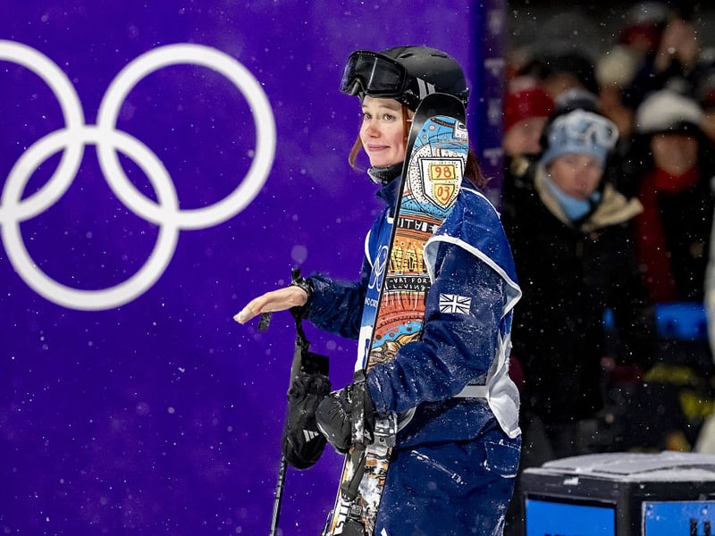 Kirsty Muir prepares to take part in the final of the Big Air.