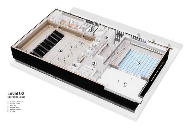 Pool Centre Plan Swimming and sports centre plan for football pitches site