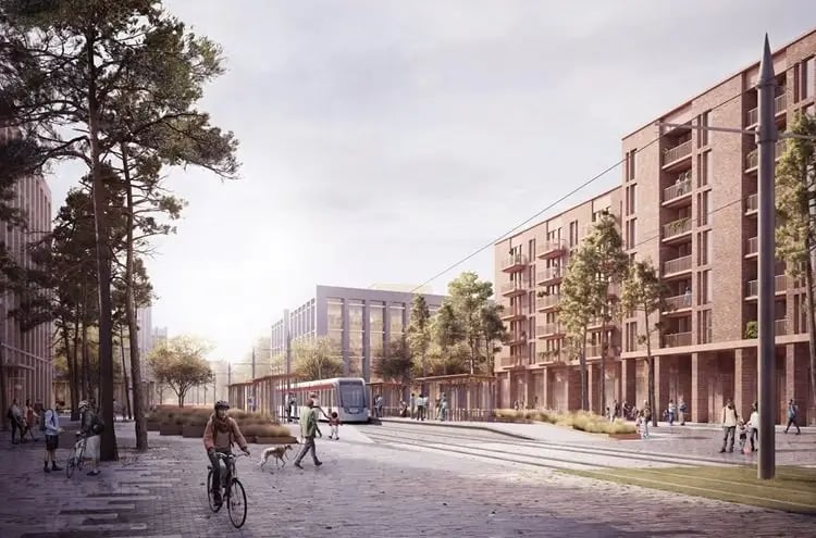 This £2 billion mixed use developent in Ingliston has been approved by planning authorities and is not set to transform 205 acres of land. When complete it will create 7,000 homes, 15,000 m² of office space, 25,000 m² of retail and leisure space, 300 hotel rooms, a 300 bed student residence, with potential for new primary and secondary schools.