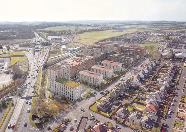 Planning has been approved for this development of 15.5 acres of land at Maybury. The finished scheme will comprise 957 homes, a 172-room hotel, 12 commercial units - all complete with a convenient new entrance to Edinburgh Gateway Station.