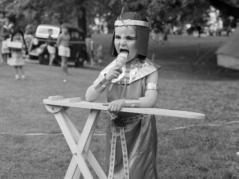 Louis Helliwell eats an ice cream at the Davidson's Mains Gala Day in June 1963.