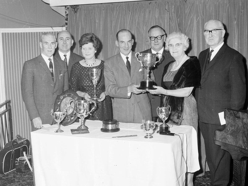Blackhall Bowling Club's annual dinner and presentation in October 1964.